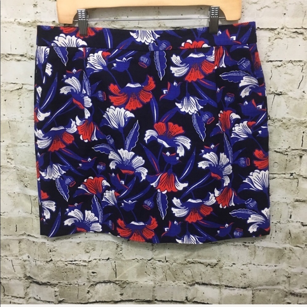 J Crew Printed Basket Weave Mini Skirt
